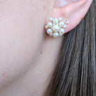 Yellow Gold, Diamond, Pearl Orbit Earrings