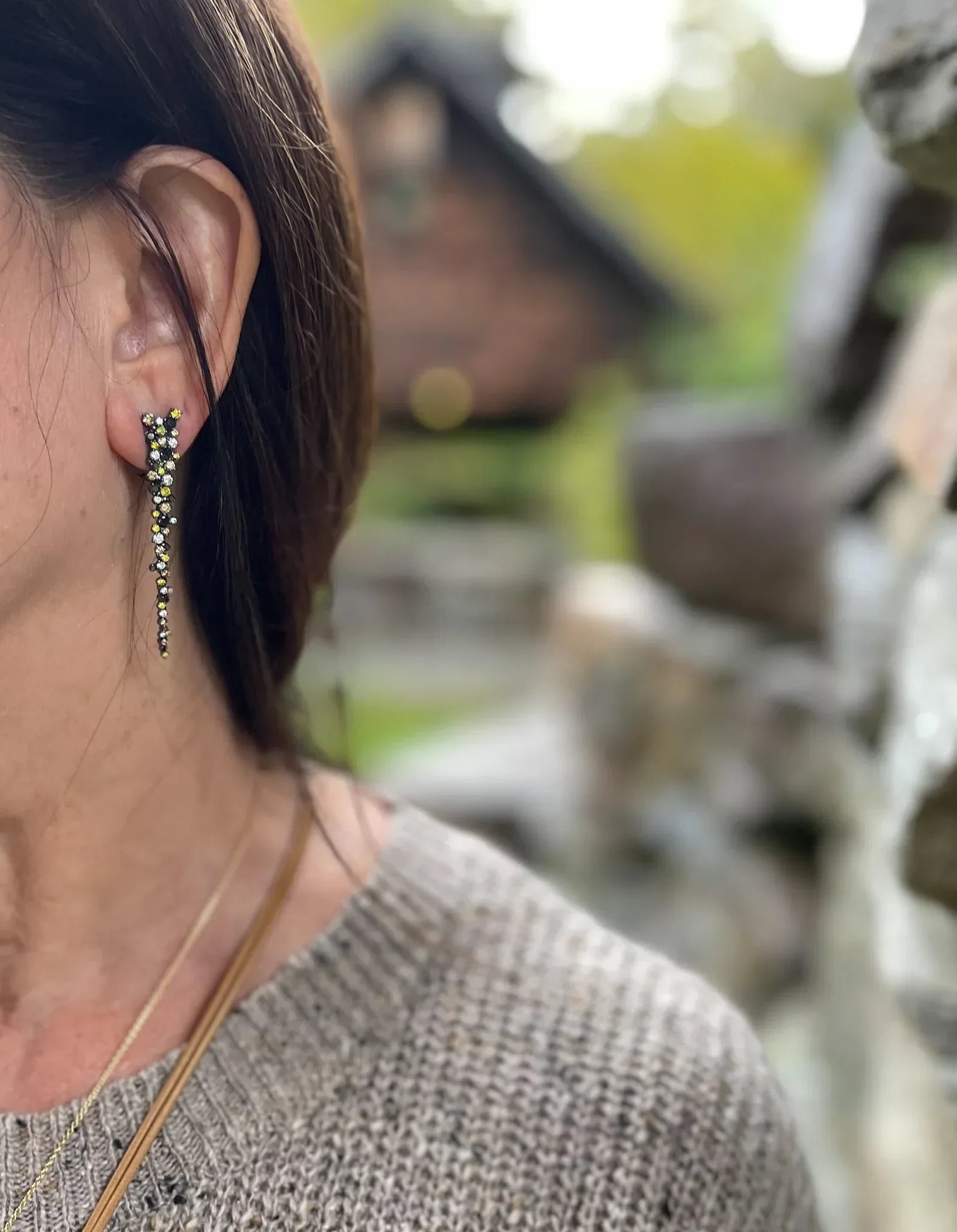 Multi Color Confetti Drop Earrings