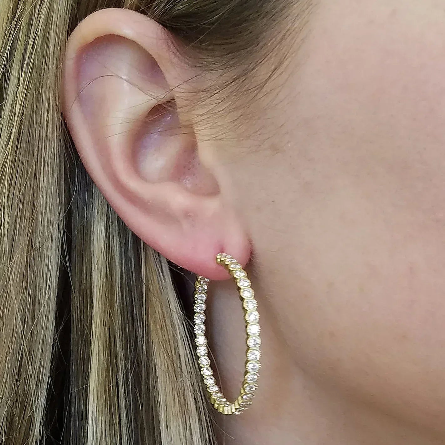 Rahaminov Milgrain Bezel Hoop Earrings