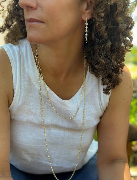 Diamond Huggie Chain Earrings