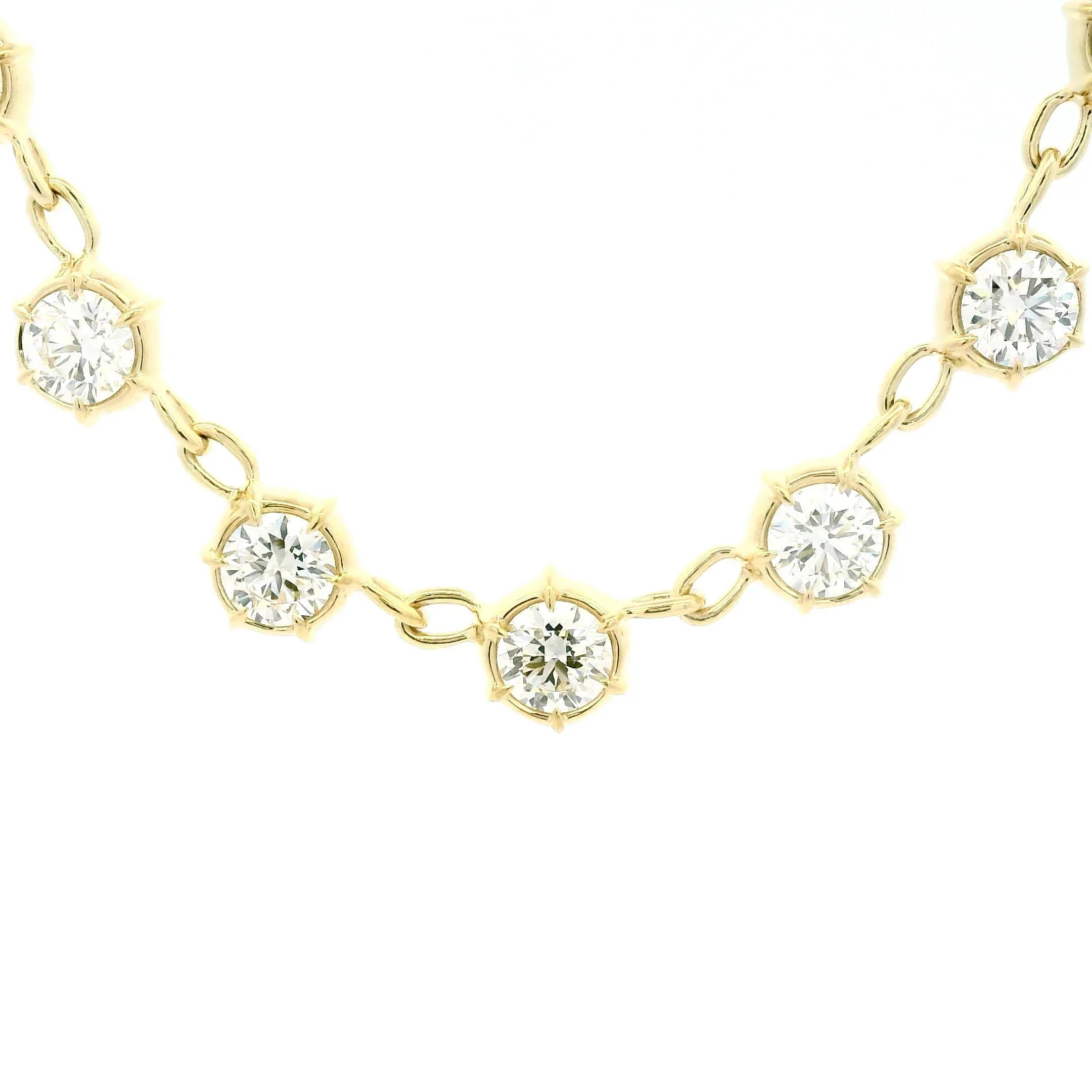Yellow Gold and 14.12 carat Diamond Necklace