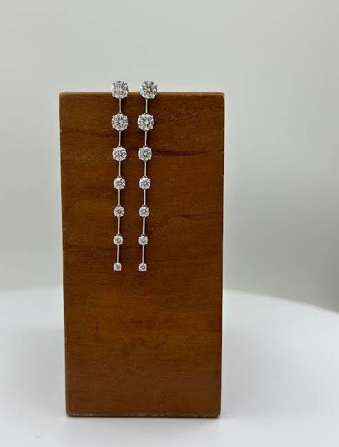 White Gold and Diamond Dangle Earrings