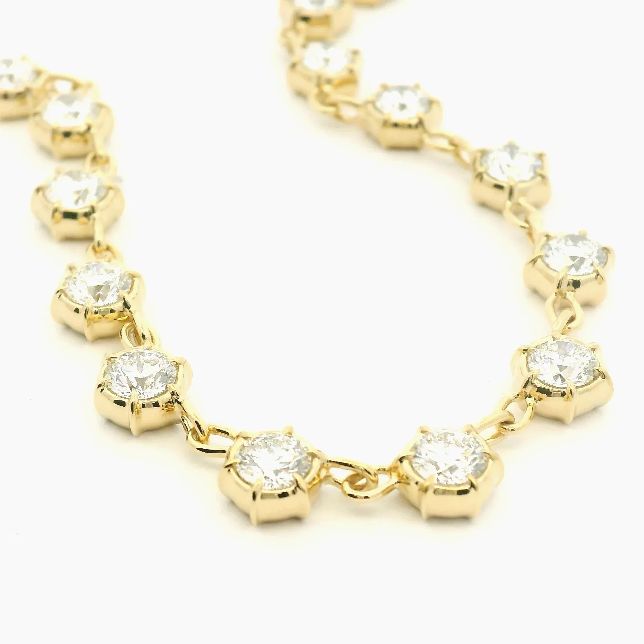 Yellow Gold and 14.12 carat Diamond Necklace