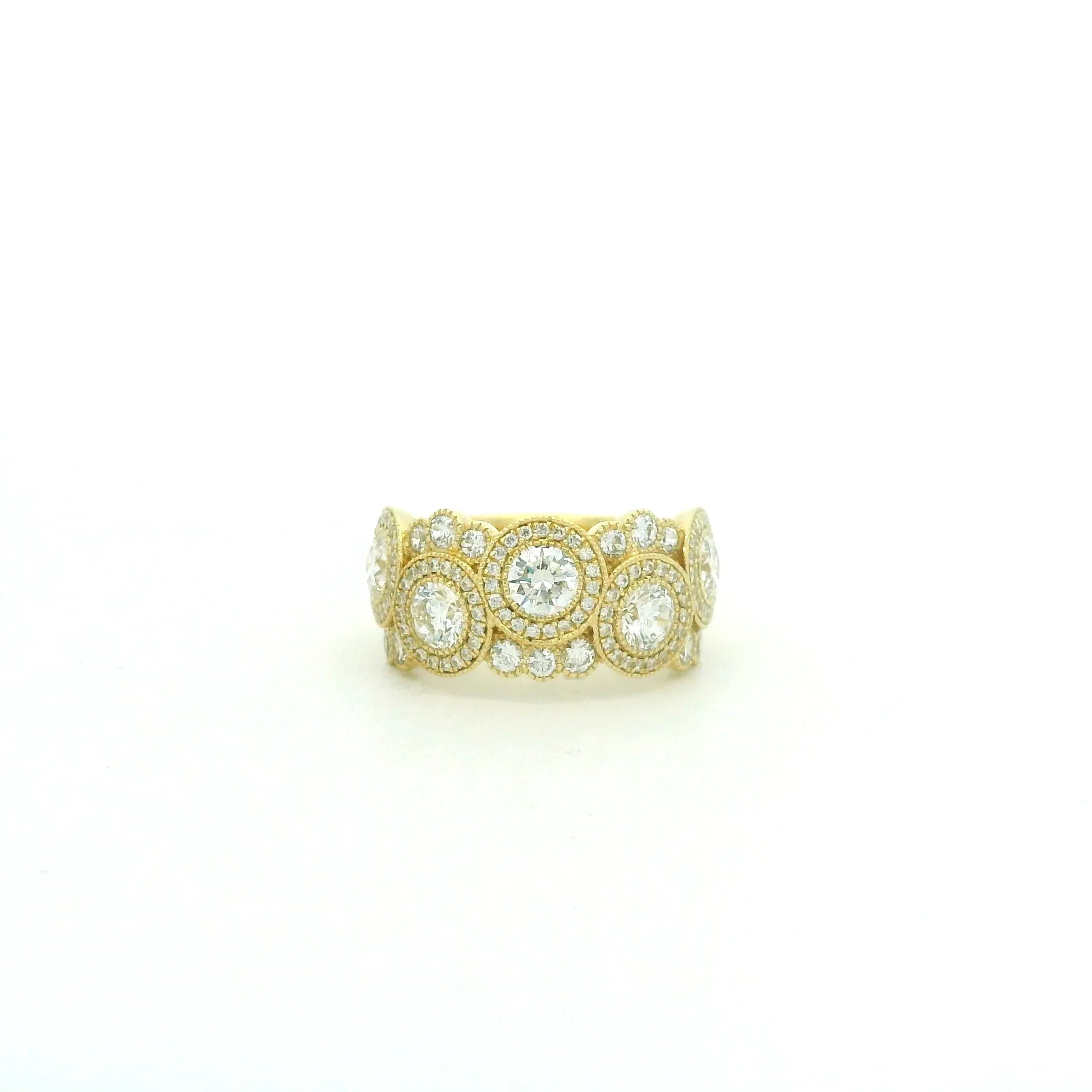 18 Karat Yellow Gold and Diamond "Bubble" Ring
