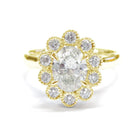 Rahamivov Oval Diamond Cluster Halo in Yellow Gold