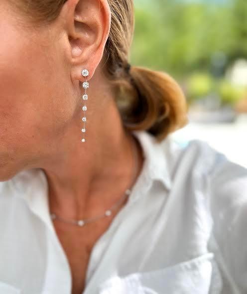 White Gold and Diamond Dangle Earrings