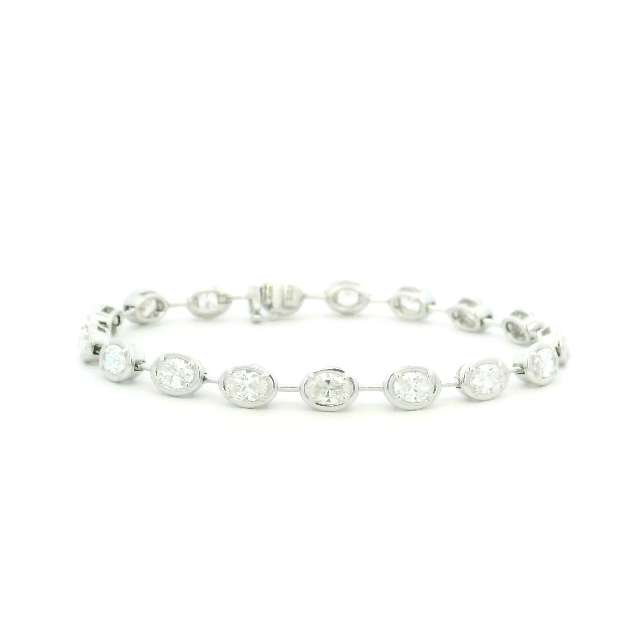 White Gold and Diamond Line Bracelet