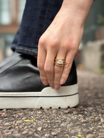 Yellow Gold and 2.02 Diamond Spiral Ring