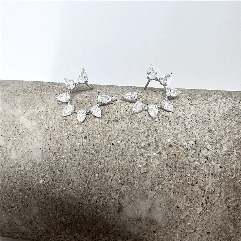 Yellow Gold and Diamond Sprial Earrings