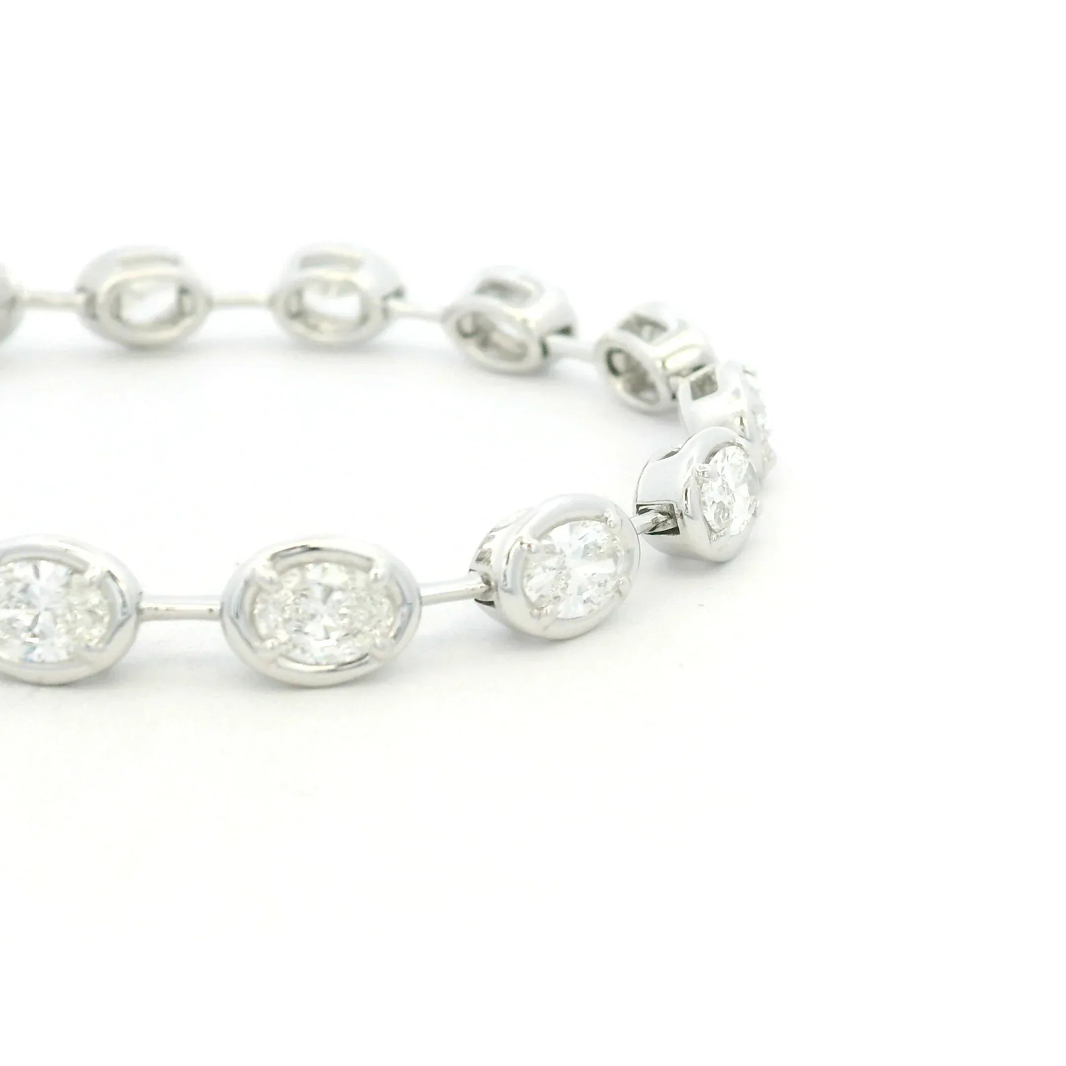White Gold and Diamond Line Bracelet