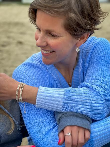 3.74 CT Flower Drop Earrings