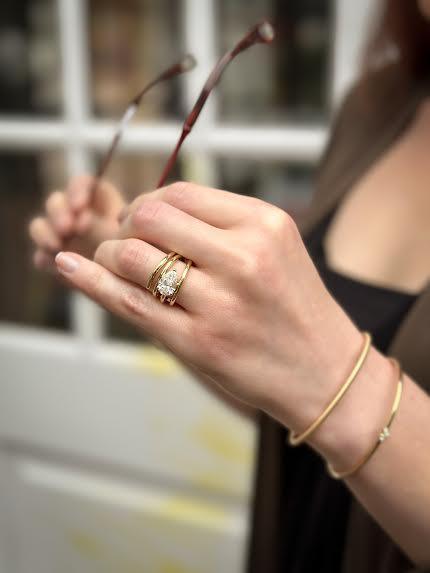 Yellow Gold and 2.02 Diamond Spiral Ring