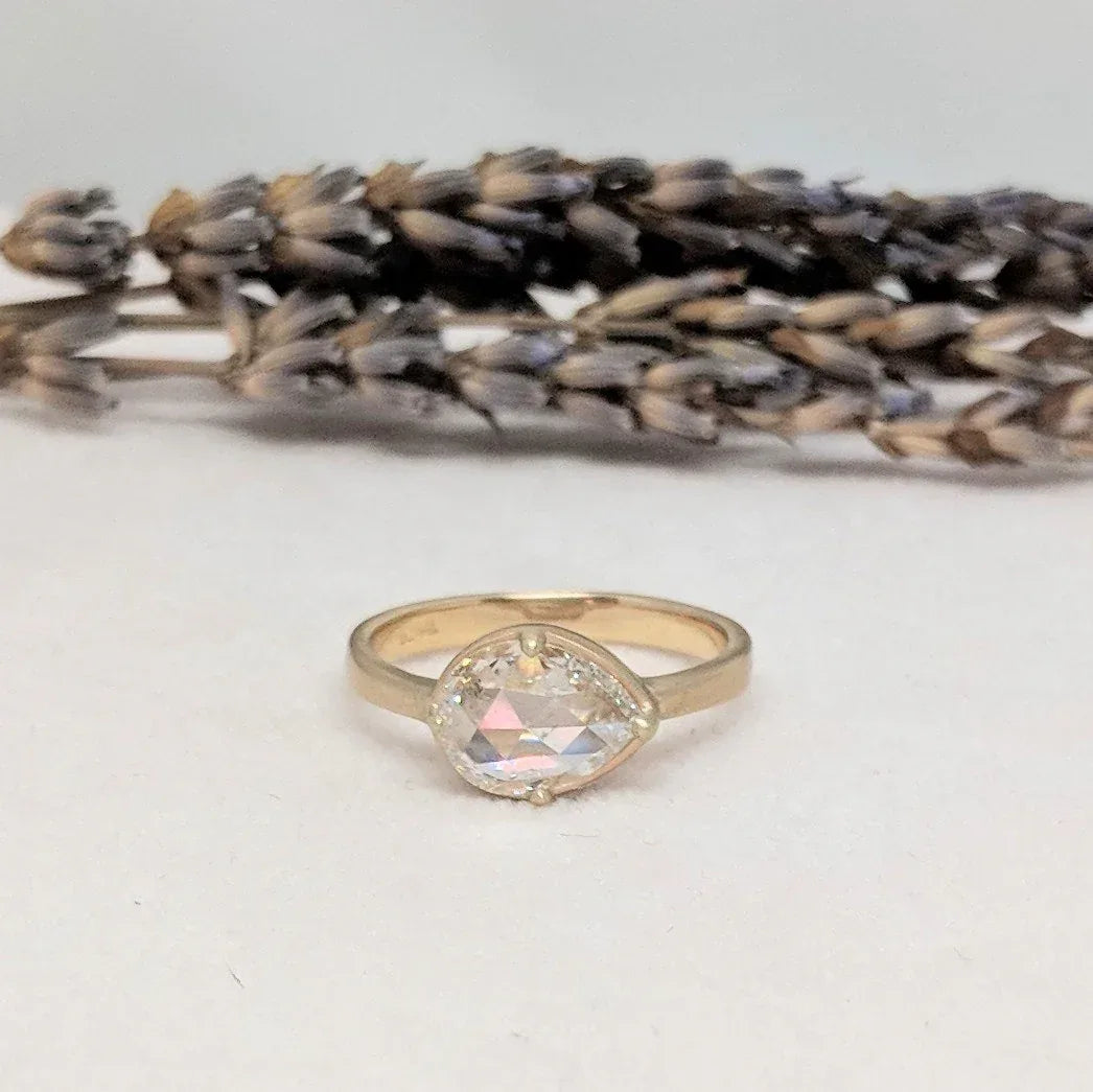 Pear Shaped Rose Cut Solitaire