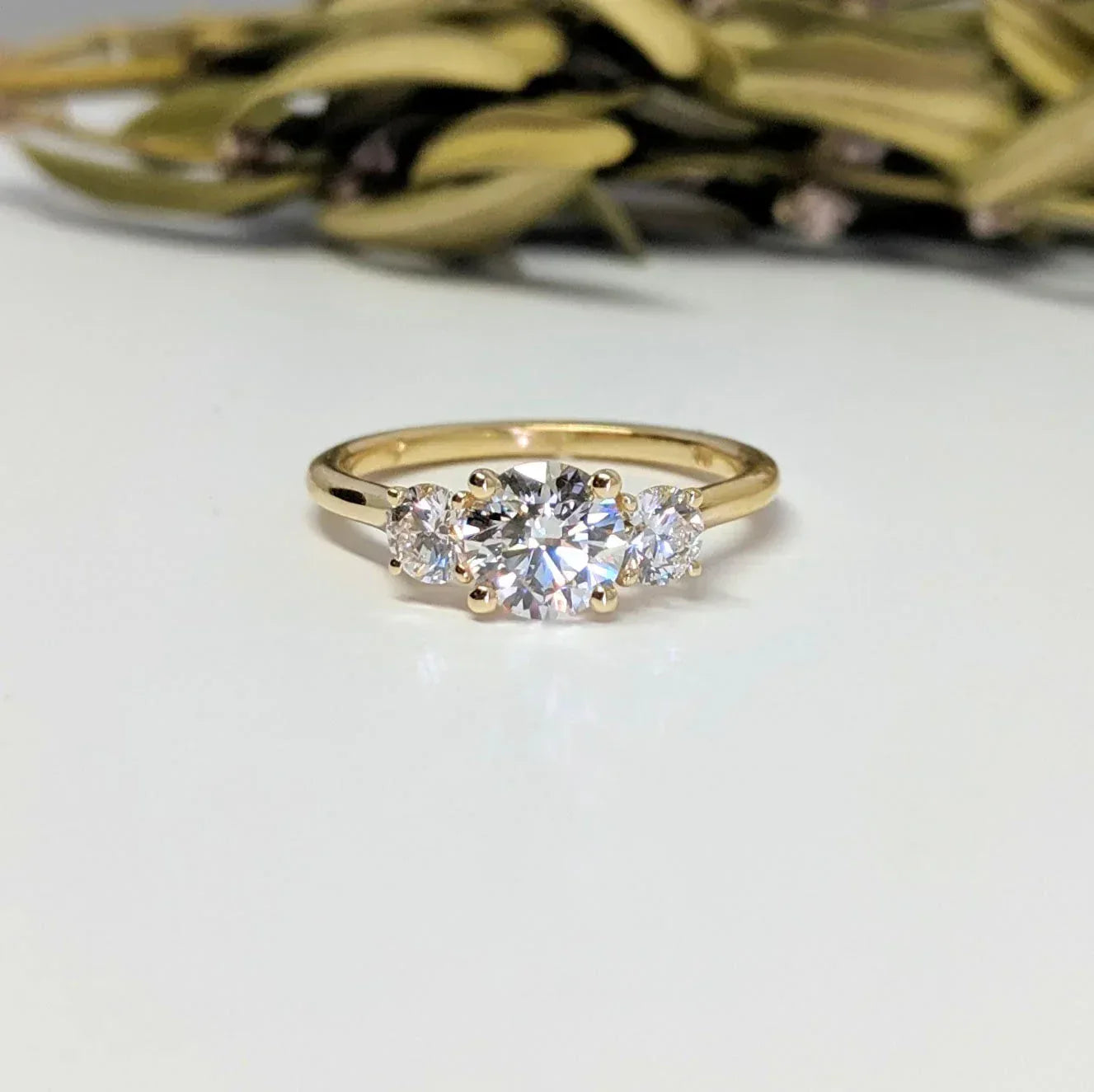 Three Stone Style Engagement Ring