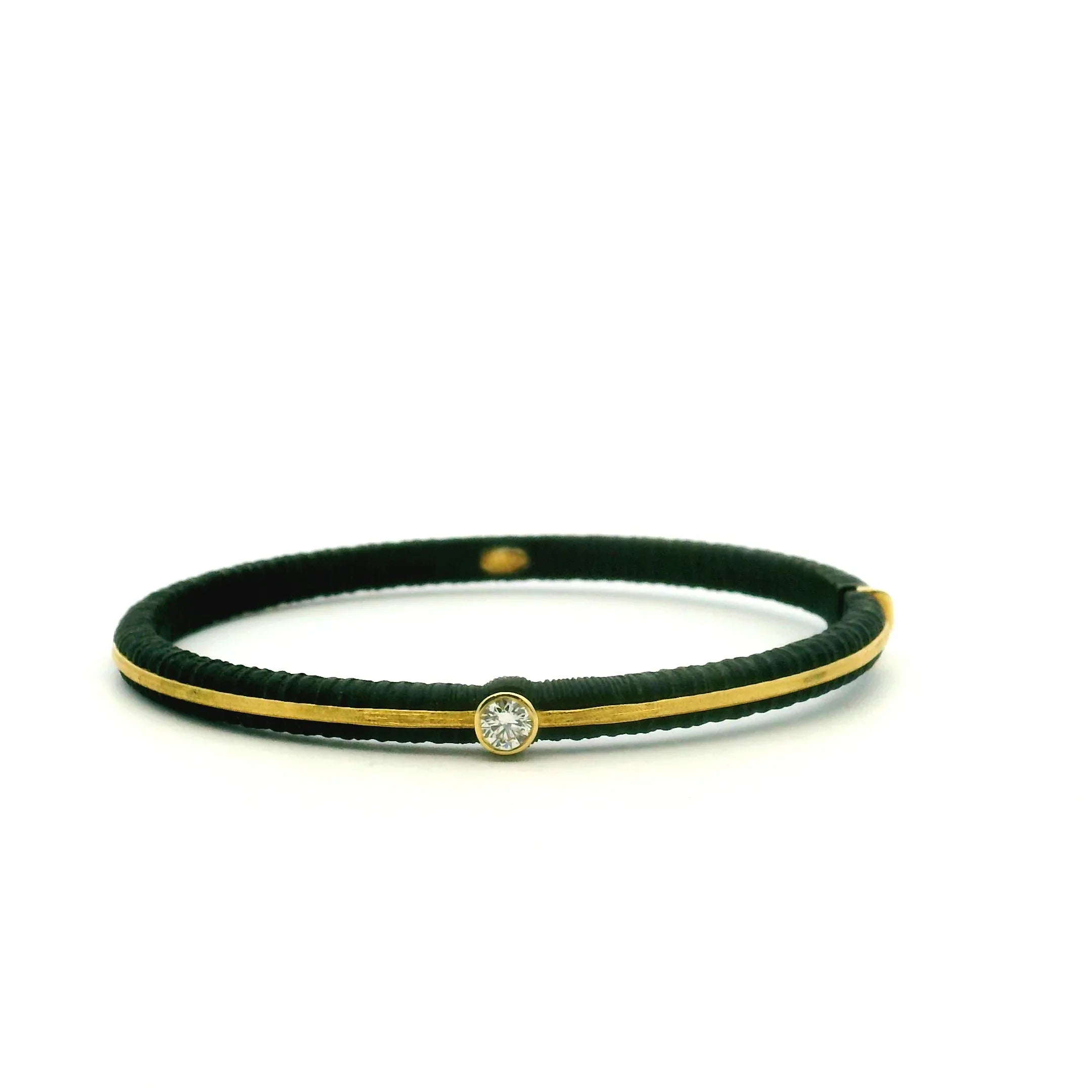 Hinged Ridge Cuff with Diamond