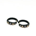 Cobalt Chrome Sapphire and Diamond Snap Hoops