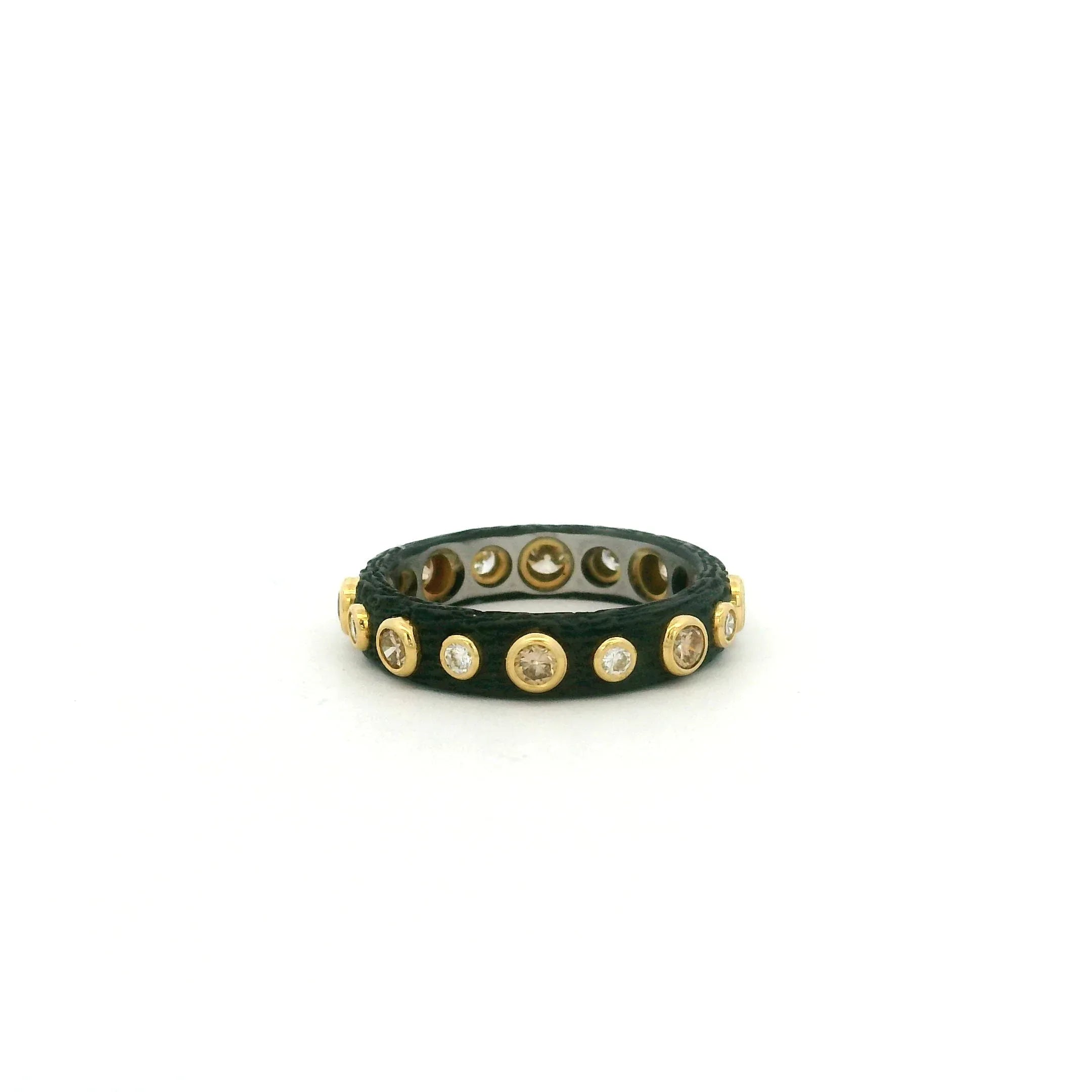 Cobalt Chrome Cognac and White Diamond Band