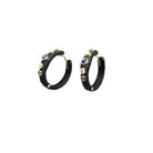 Cobalt Chrome Sapphire and Diamond Snap Hoops
