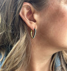 Scallop Pear Hoop Earring with Diamonds
