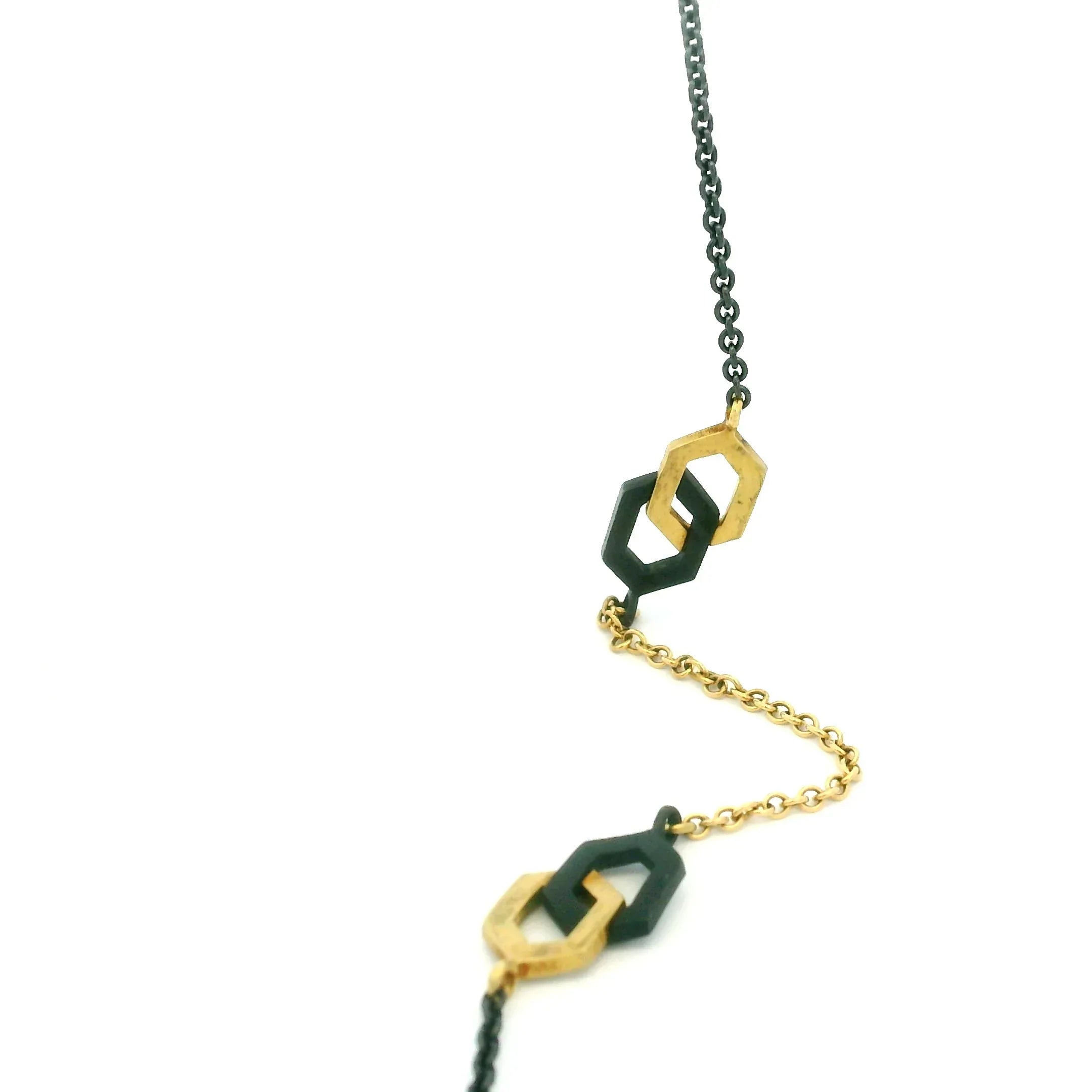 18 karat Yellow Gold and Stainless Steel Necklace