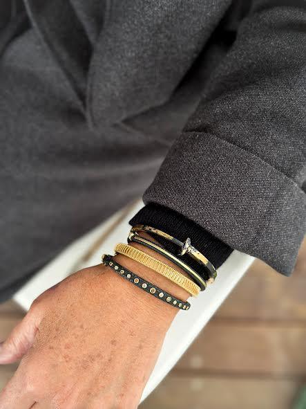 Cobalt Chrome Mixed Diamond Pebble Bracelet