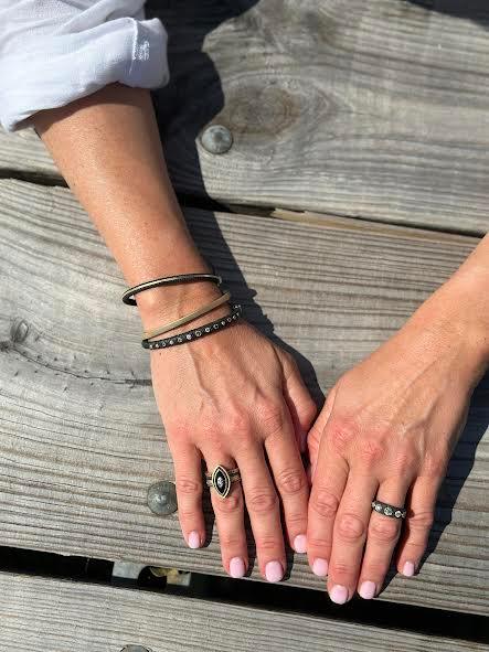 Cobalt Chrome Mixed Diamond Pebble Bracelet