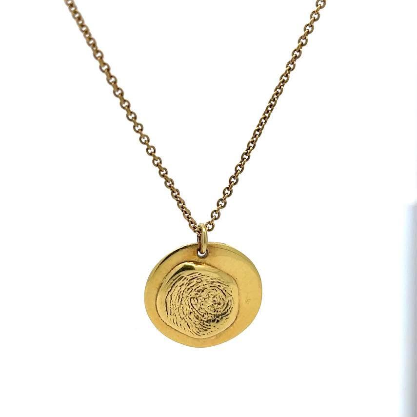 18 karat Yellow Gold Fingerprint Pendant, Large