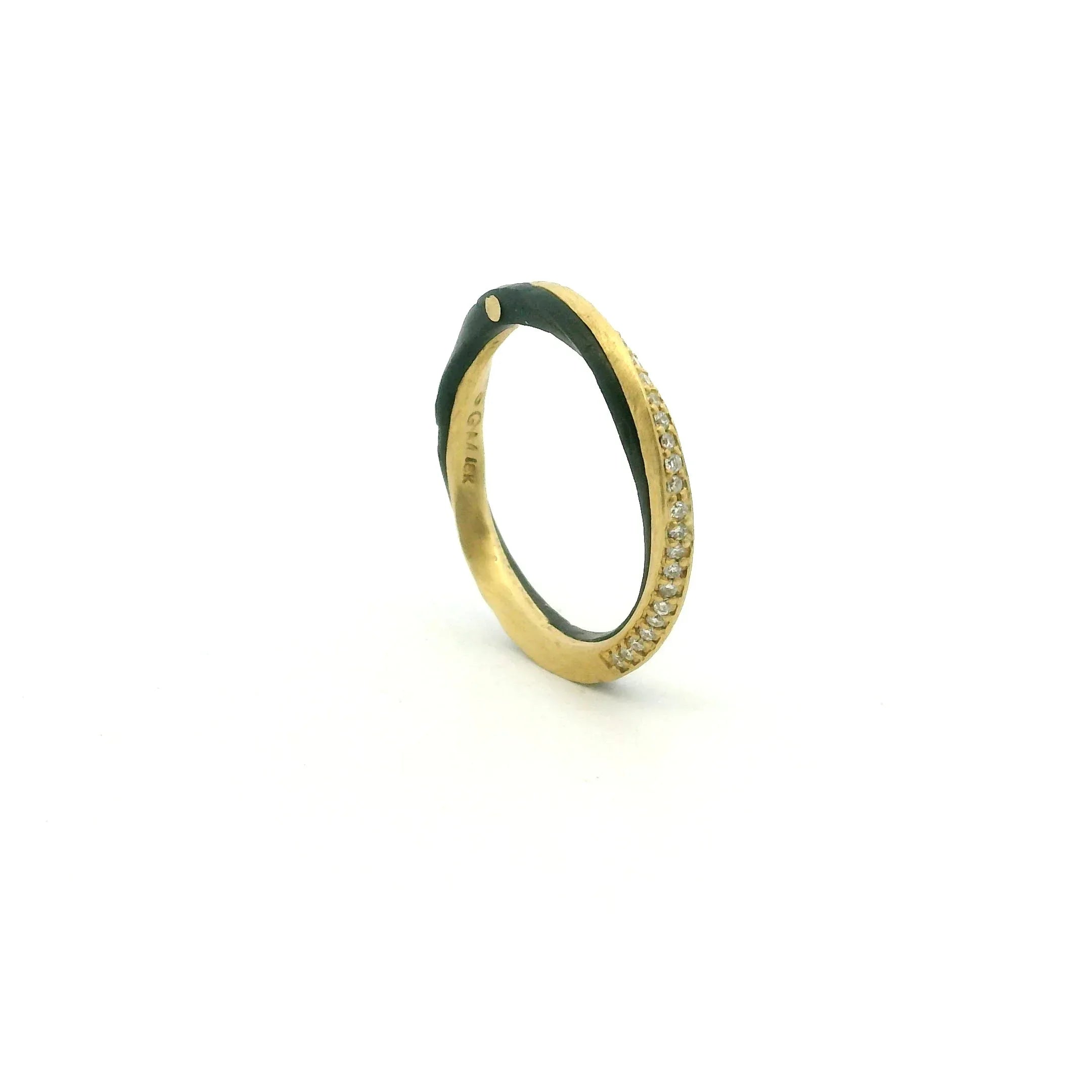 Gold and Cobalt Chrome Diamond 'Eclipse' Band