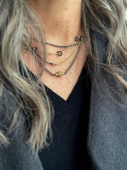 Yellow Gold, Cobalt Chrome Link Necklace