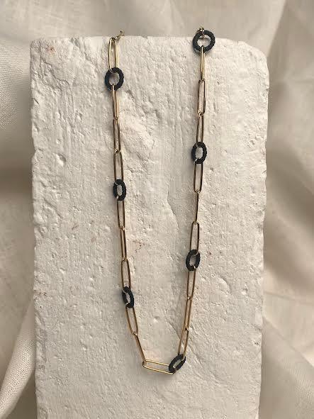 Yellow Gold, Cobalt Chrome Link Necklace