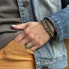 Hinged Ridge Cuff with Diamond