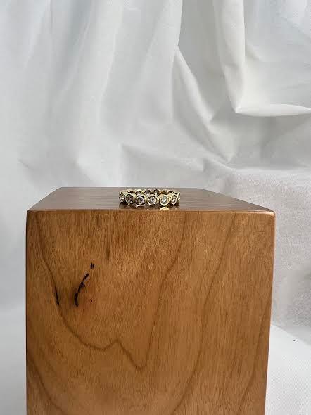 Yellow Gold and Diamond Modern Bezel Band