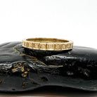 Yellow Gold and Diamond Squares Band