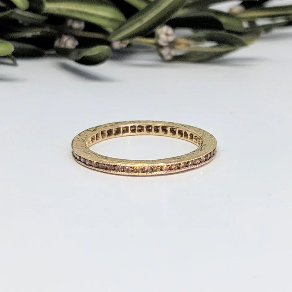 Sethi Couture Burnt Orange Channel Set Ring