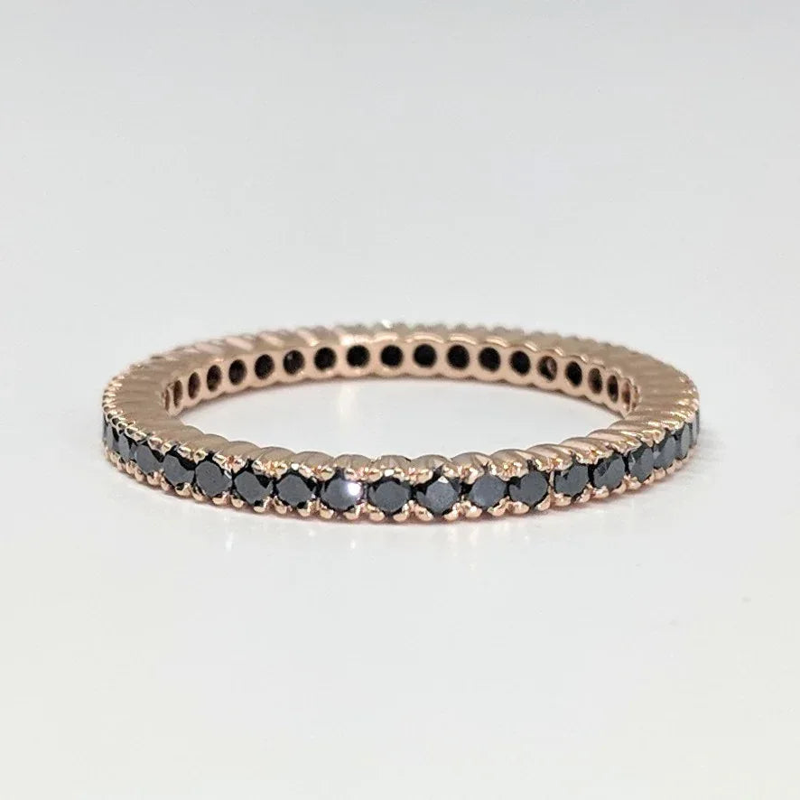 Rose Gold, Black Diamond Stacking Ring