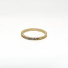 Yellow Gold and Rainbow Sapphire Scalloped Band