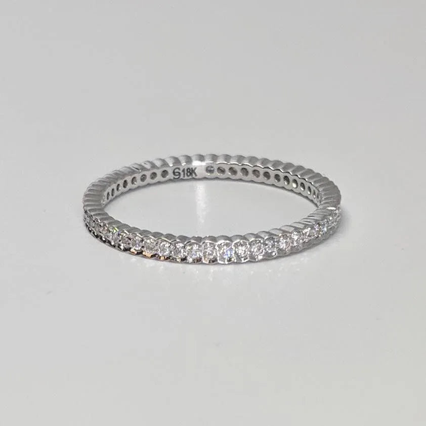 Sethi Couture White Gold Scalloped Band