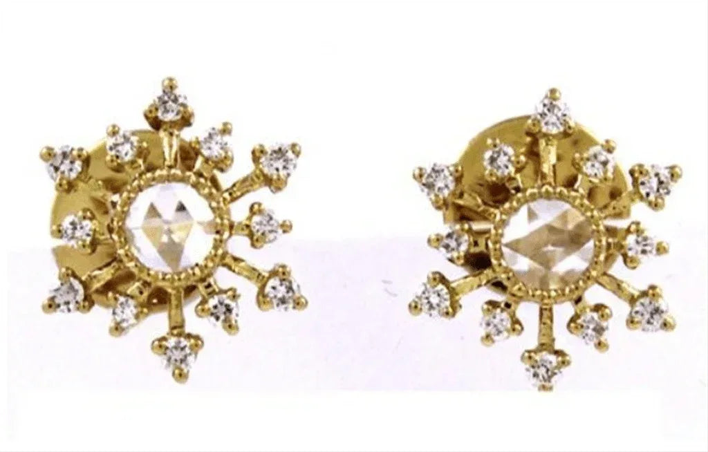 Yellow Gold and Diamond Sparkler Earrings