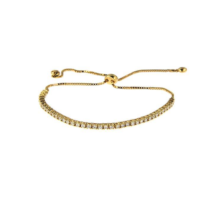 Yellow Gold and Diamond Line Bracelet