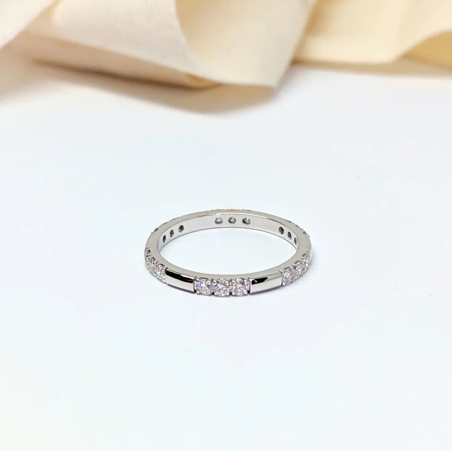 White Gold Triple Diamond Band