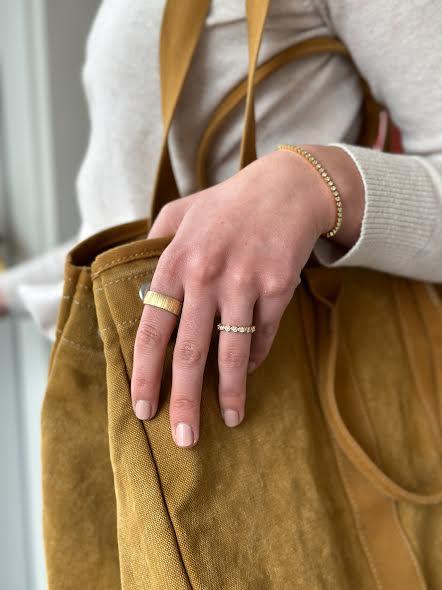 Yellow Gold and Diamond Modern Bezel Band