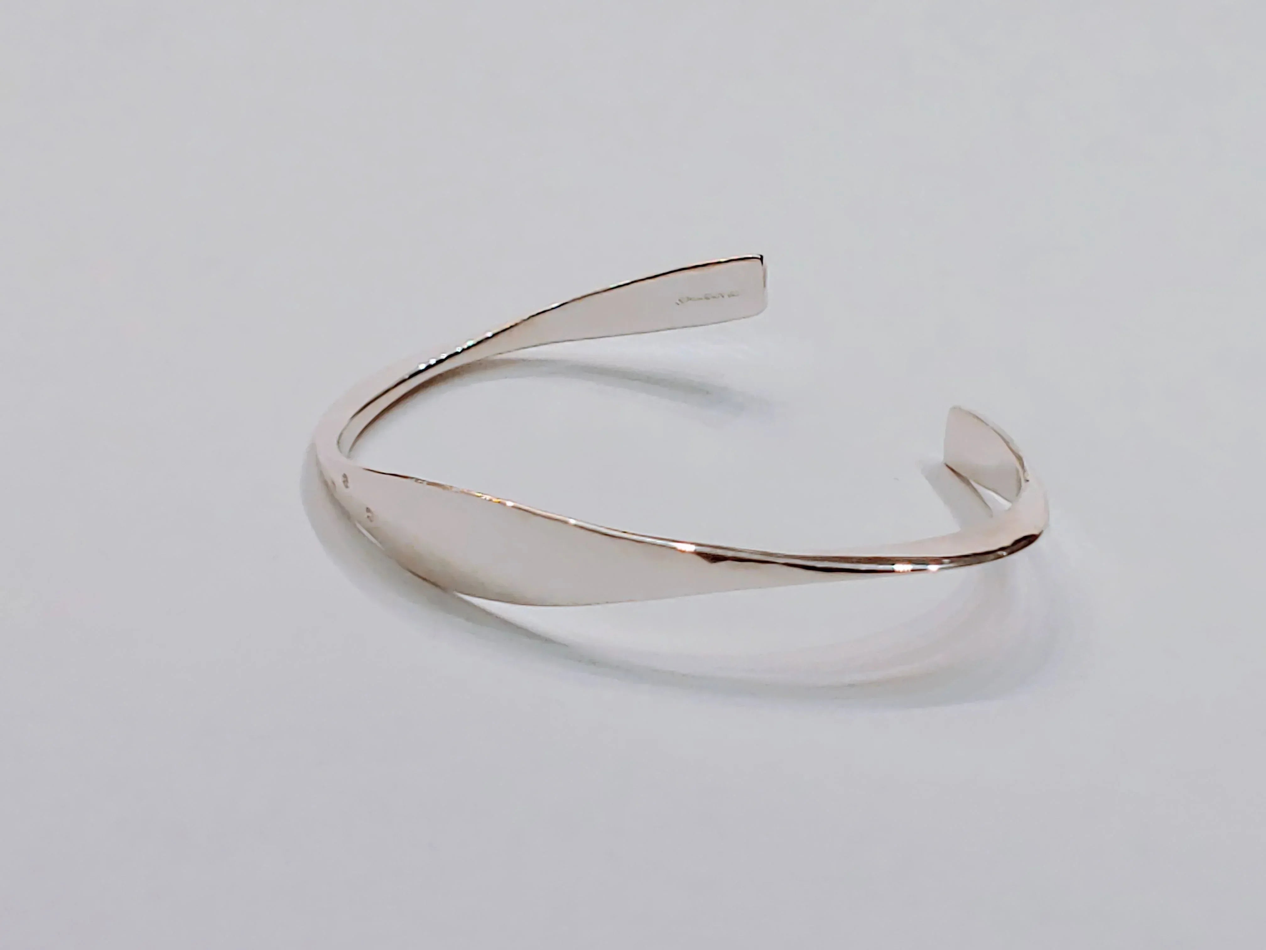 Sterling Silver and Diamond Torque Bracelet