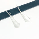 Matte Silver Small Diamond Orchid Earrings