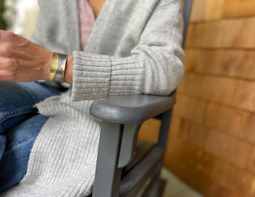 Geometric Mixed Metal Cuff