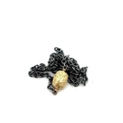 18 karat Yellow Gold, Oxidized Sterling Silver and Diamond Necklace Necklace