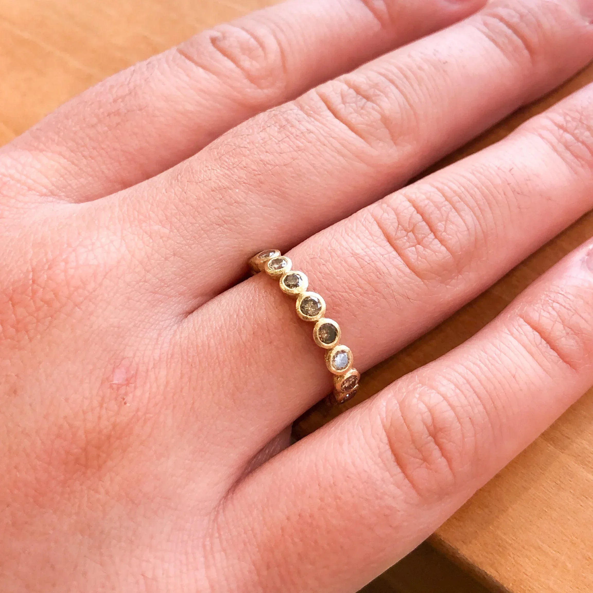 18k Handforged Champagne Bezel Band