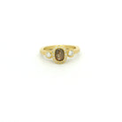 18 Karat Yellow Gold Three Stone Diamond Ring