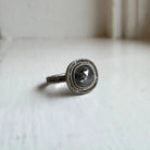 Palladium Rose Cut Gray Diamond Ring