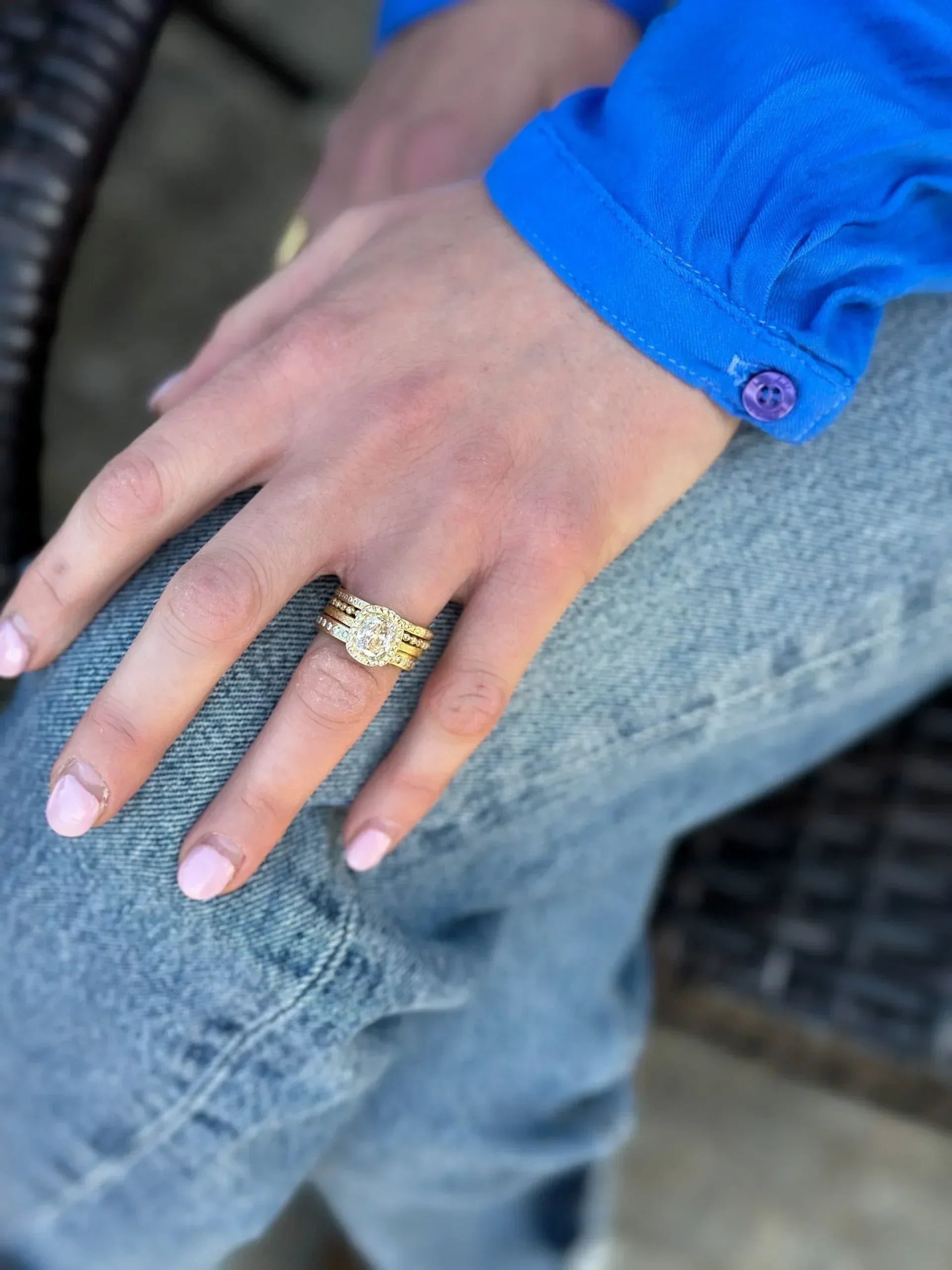 18 karat Yellow Gold and Diamond Bezel Eternity Band