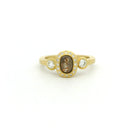 18 Karat Yellow Gold Three Stone Diamond Ring